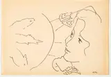 Henri Matisse, Jeune femme aux poissons rouges, 1929, Pen and ink drawing on a title page of "Henri Matisse, Éditions des Chroniques du Jour"