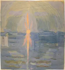 Otto Meyer-Amden, Sonnenaufgang im "Schooren" I, 1928-1932, Watercolour on firm wove paper
