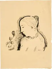 Odilon Redon, La lumière, After 1900, Pen and brush in India ink on laid paper