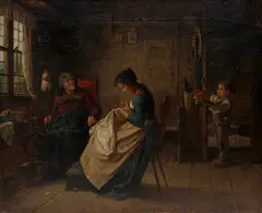 Benjamin Vautier D.Ä, Der kleine Blumenbote, 1862, Oil on canvas