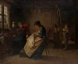 Benjamin Vautier D.Ä, Der kleine Blumenbote, 1862, Oil on canvas