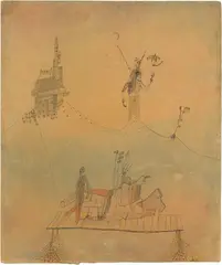 Wols, Ohne Titel, Circa 1940, Pen and ink and watercolour on wove paper