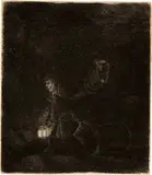 Rembrandt Harmensz van Rijn, Die Flucht nach Ägypten, Nachtstück - The Flight into Egypt: A Night Piece