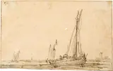 Jan van Goyen, Segelschiffe auf einem Kanal