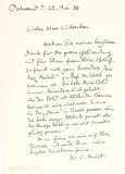 Cuno Amiet, Handschriftlicher Brief an Lucas Lichtenhan, 1954, Pen and ink on stationery