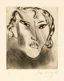 Marc Chagall, Autoportrait bouche maison - Selbstbildnis mit Haus im Gesicht