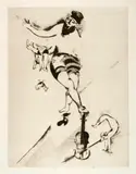 Marc Chagall, L'acrobate au violon, 1924, Etching and drypoint on wove paper