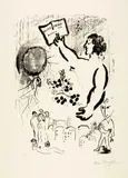 Marc Chagall, Maïakovski, 1963, Lithograph on wove paper Arches, with watermark