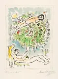 Marc Chagall, L'arbe fleuri II, 1977, Colour lithograph on wove paper Arches