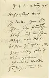 Ferdinand Hodler, Handschriftlicher Brief an Prof. Paul Eltzbacher, 1907, Pen and ink on stationery