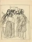 Alfred Marxer, Die Ankündigung, Around 1910, Pencil drawing on wove paper