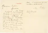 Auguste Rodin, Handschriftlicher Brief