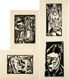 4 Holzschnitte: Schmidt-Rottluff, Pechstein, Schrimpf, Gothein by : 1551 4 Holzschnitte: Schmidt-Rottluff, Pechstein, Schrimpf, Gothein, 1916-1919, Woodcuts on machine-made paper, offered Sep 2024