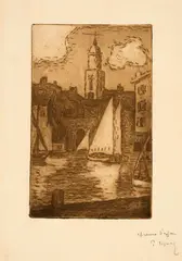 Paul Signac, Le Clocher de Saint-Tropez, 1896/1897, Etching and aquatint on Arches laid paper with watermark
