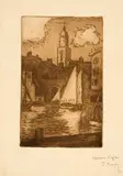 Paul Signac, Le Clocher de Saint-Tropez, 1896/1897, Etching and aquatint on Arches laid paper with watermark