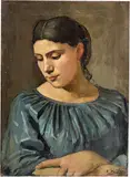 Ferdinand Hodler, Bildnis einer Unbekannten (Savoyerin), 1880, Oil on canvas