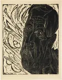 Kopf Henry van de Velde, dunkel - Schwarzer van de Velde-Kopf by Ernst Ludwig Kirchner, 1917, Woodcut, offered Jun 2023