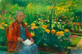 Cuno Amiet, Frau Amiet im Garten