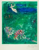 Marc Chagall, Le verger, 1973, Colour lithograph