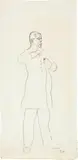 Ferdinand Hodler, Skizze zu einem "Bildnis von General Wille", Pencil