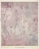 Ernst Ludwig Kirchner, Zwei nackte Mädchen, 1923, Colour drypoint