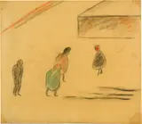 August Macke, Kinder auf der Strasse, 1912, Coloured drawing and charcoal pencil