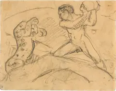Goliath by Franz Marc, 1910, Charcoal drawing, offered Jun 2023