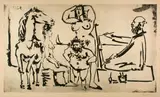 Pablo Picasso, Le peintre sur la plage, Paris, 5 February 1955, Aquatint