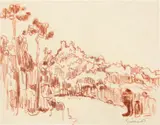 Ker-Xavier Roussel, Grimaud II, Circa 1906, Drawing in red chalk