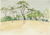 Colline aux arbres fruitiers by Ker-Xavier Roussel, Watercolour over preliminary drawing in pencil, offered Jun 2023