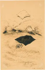 Stoff by Markus Raetz, 1971, Pen in Indian ink, offered Jun 2023