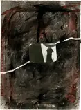 Originalentwurf zur Lithographie aus dem Portfolio "Sinnieren über Schmutz" by Antoni Tàpies, 1976-1977, Collage, gouache, charcoal and sand, with applied photograph, offered Jun 2023