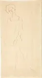 Ferdinand Hodler, Studie zur "Helvetiafigur" auf der Vorderseite der 50-Franken-Note, 1908-1909, Pencil drawing