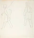 Ferdinand Hodler, 2 Studien zu "Auszug der deutschen Studenten in den Freiheitskrieg von 1813", 1908, Pencil drawing