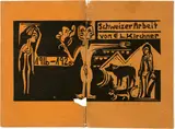 Katalog der Ausstellung Schweizer Arbeit von E.L. Kirchner von 1916 [sic!] - 1920, Galerie Ludwig Schames, Frankfurt a.M. 1922 by Ernst Ludwig Kirchner, 1922, Original stitching with original woodcut on cover and 3 original woodcuts in text, offered Jun 2023