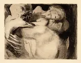 Käthe Kollwitz, Tod und Frau um das Kind ringend, 1911 (edition between 1946/48 and 1963/65), Line etching and drypoint