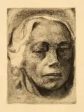 Käthe Kollwitz, Selbstbildnis, 1912, edition from 1931, Line etching and drypoint