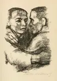 Verbrüderung by Käthe Kollwitz, Before July 1924, Chalk lithograph, bound in original paperback, in cardboard slipcase, offered Jun 2023