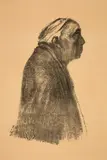 Selbstbildnis im Profil nach rechts by Käthe Kollwitz, 1938 ?, Chalk lithograph (transfer), offered Jun 2023