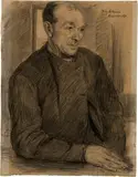 Fritz Mackensen, Bildnis eines Bauern, 1896, Charcoal drawing