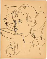 Albert Müller, Kaspar, Around 1925, Pen and ink drawing