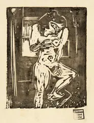 Albert Müller, Kleiner Akt, 1925, Woodcut