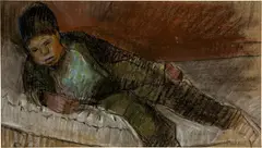 Werner Neuhaus, Liegender Knabe, Around 1920, Pastel and charcoal drawing