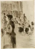 Camille Pissarro, La bonne faisant son marché, 1888, Etching