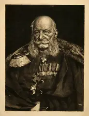 Karl Stauffer-Bern, Kaiser Wilhelm I., 1885, Etching
