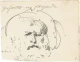 Karl Stauffer-Bern, Kleine Kopfstudie, bärtiger Mann, Pencil drawing