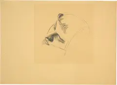 Karl Stauffer-Bern, Kopfstudie, Schlafender, Pencil drawing