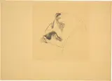 Karl Stauffer-Bern, Kopfstudie, Schlafender, Pencil drawing