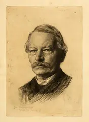 Karl Stauffer-Bern, Gustav Freytag, 1887, Etching