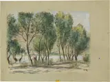 Hans Sturzenegger, Bei Gottlieben am Untersee. - Am Rhein bei Neuhausen, Around 1937-1939, Watercolour over preliminary drawing in pencil and chalk